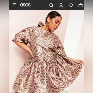 ASOS Metallic Pink and Gold Zebra Mini Dress